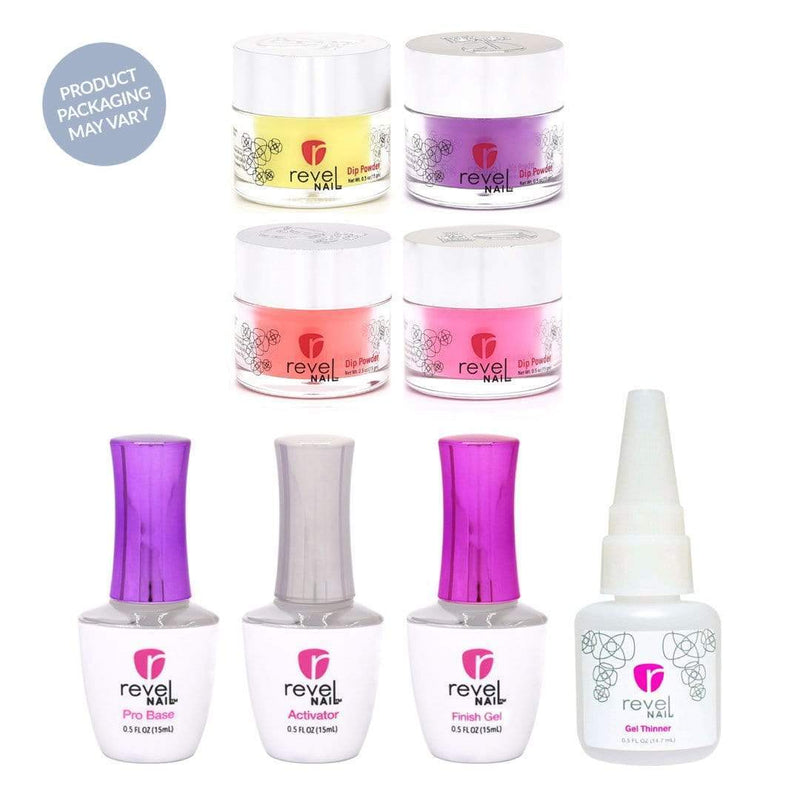 Revel Nail Dip Powder Starter Kit A Neon State of Mind | Four Color Starter Kit