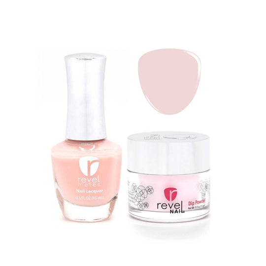 Revel Mates Duo | Dip + Polish | D71 Scarlet (Flawless/French Pink)