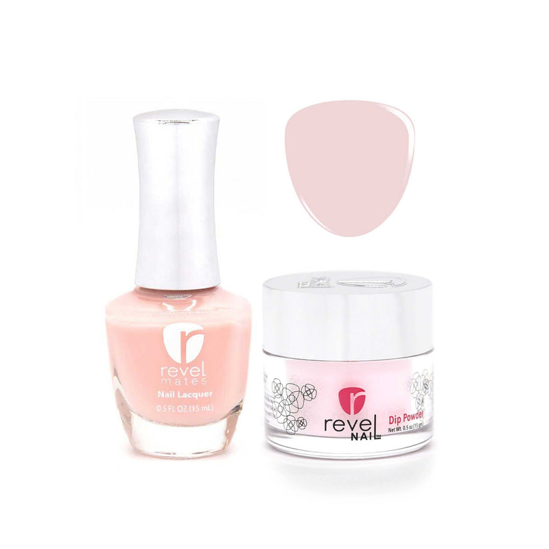 Revel Mates Duo | Dip + Polish | D71 Scarlet (Flawless/French Pink)